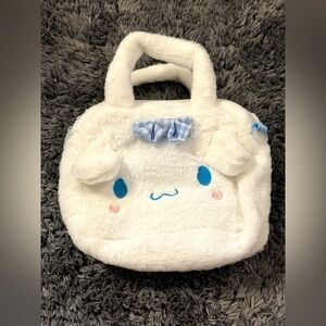 Cute Fun My Melody Plush Kawaii Sanrio White Handbag/Crossbody with Blue Accents